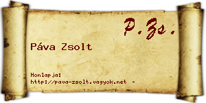 Páva Zsolt névjegykártya